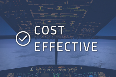 Photo of a cockpit with "Cost Effective" written over it