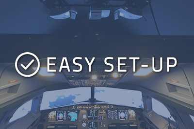 Photo of a cockpit with "Easy set-up" written over it