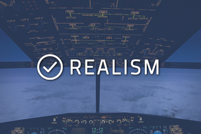 Photo of a cockpit with "Realism" written over it